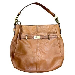 Coach Legacy Leather Hobo Shoulder Bag Camel F17816